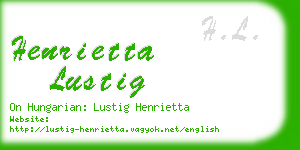 henrietta lustig business card